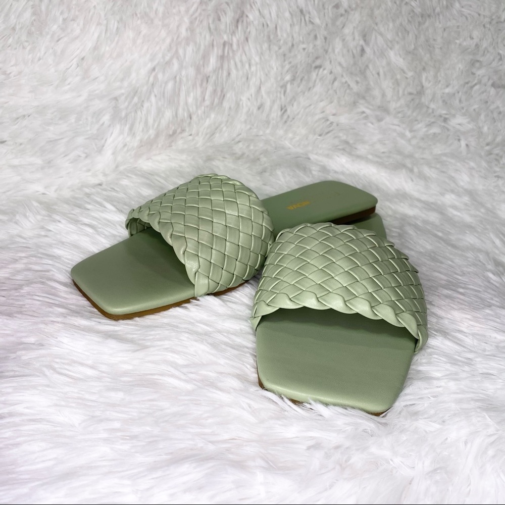 Fashion Nova Braided Sage Sandals